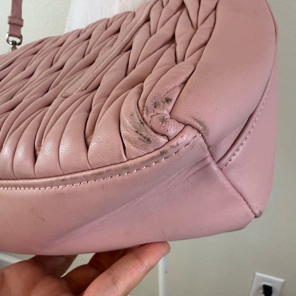 Miu Miu Blush Pink Matelasse Quilted Crossbody Bag - Picture 8 of 13